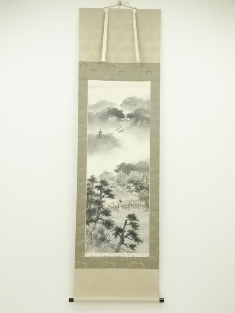 JAPANESE HANGING SCROLL / HAND PAINTED / LANDSCAPE